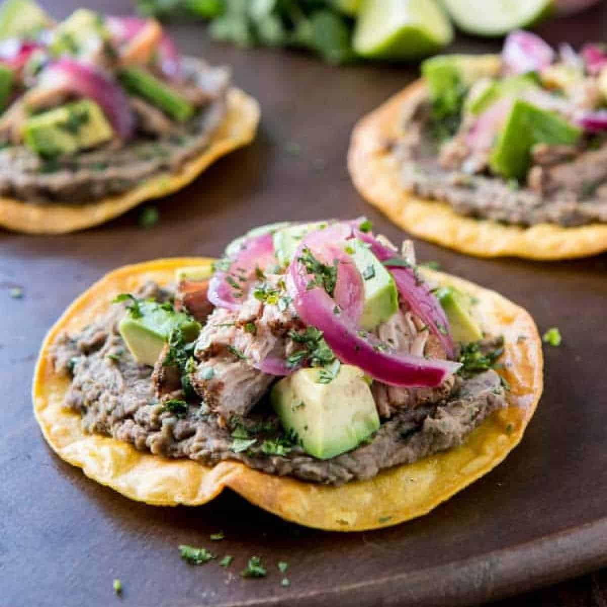 Easy Shredded Pork Tostadas - A Communal Table